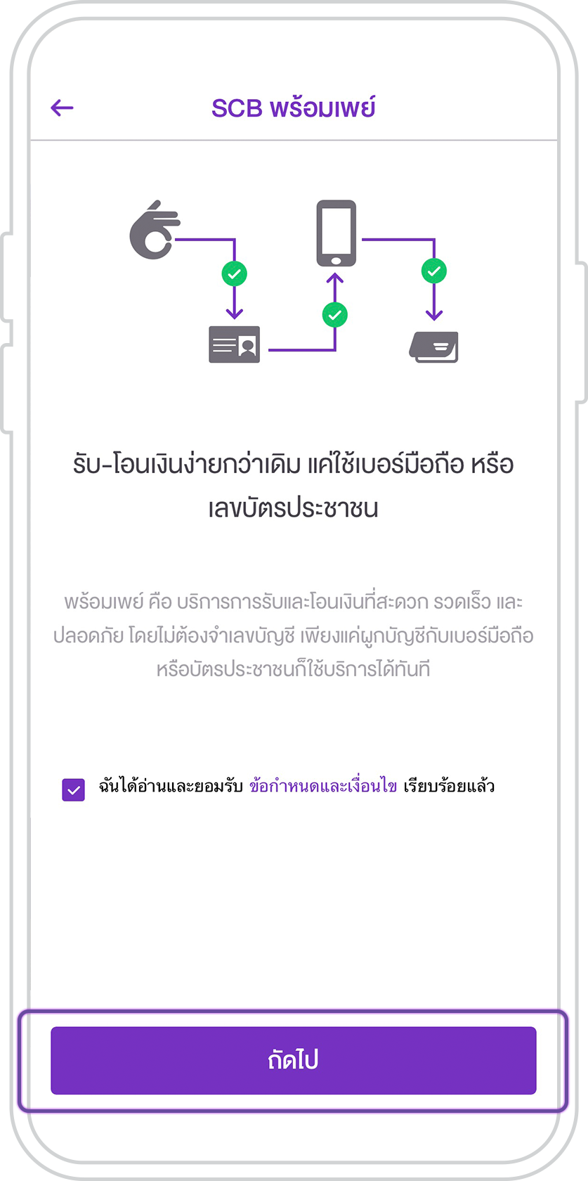 สมัครบริการพร้อมเพย์ สมัครบริการพร้อมเพย์