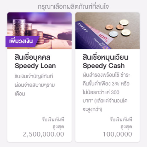 สินเชื่อบุคคล Speedy Loan Top Up