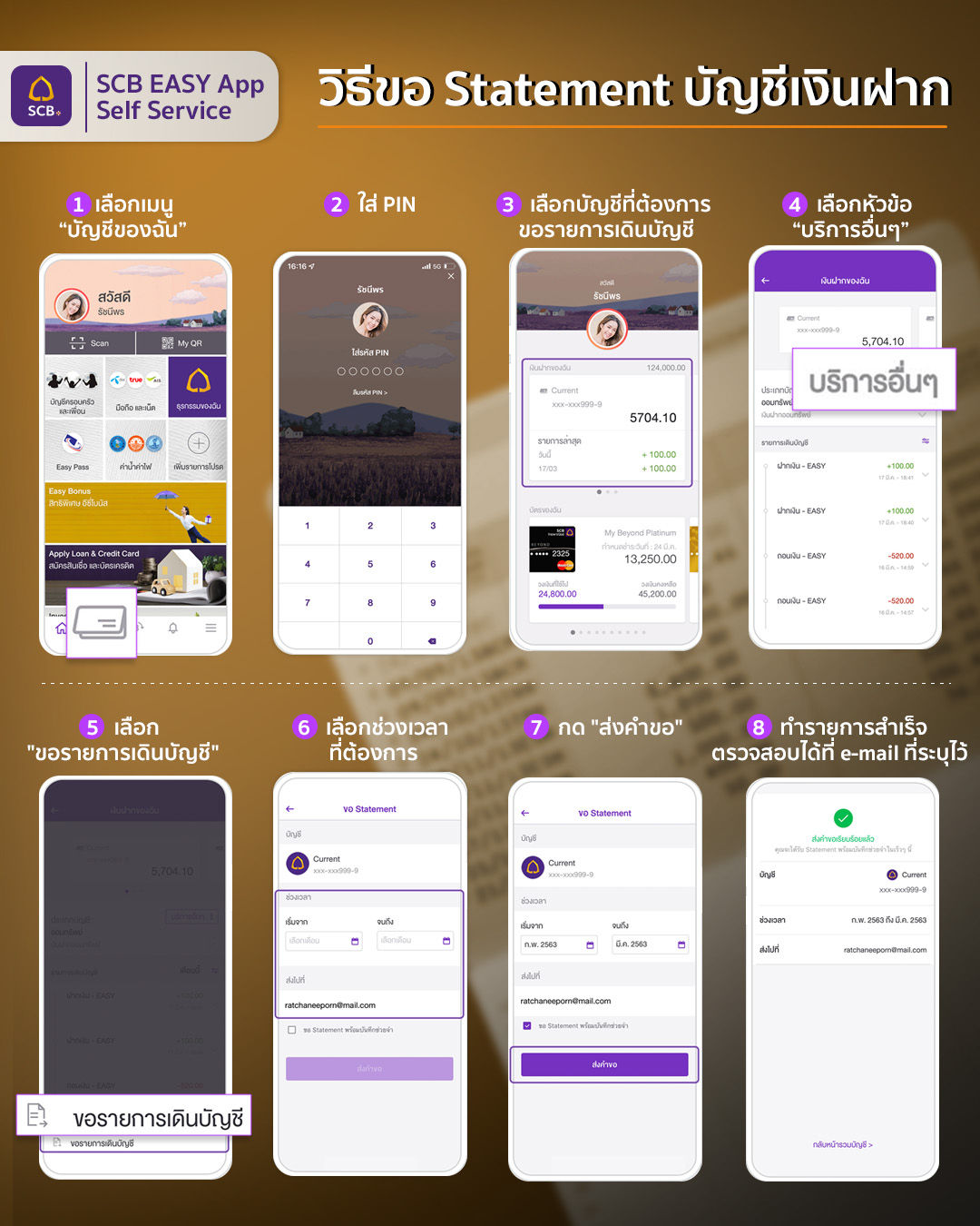วิธีขอ Statement บัญชีเงินฝากผ่าน SCB EASY App วิธีขอ Statement บัญชีเงินฝากผ่าน Scb Easy App