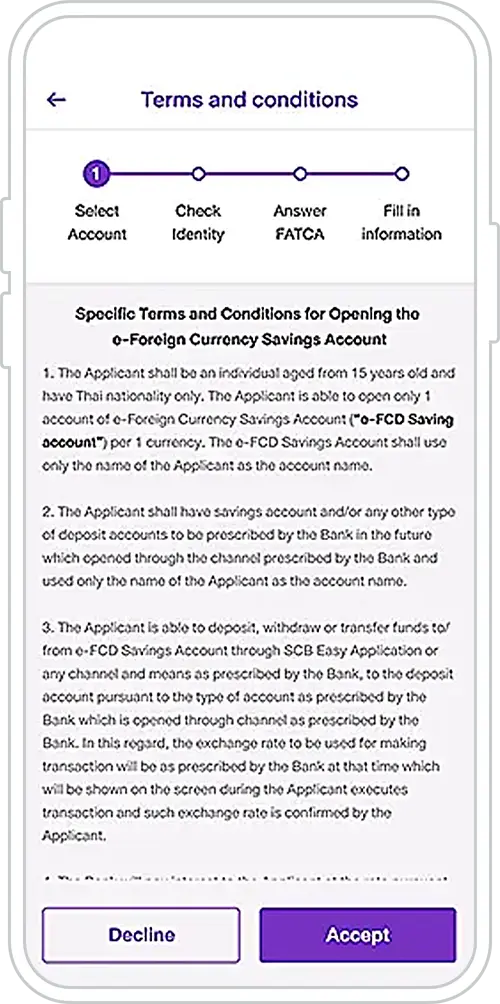 How to open e-FCD Account via SCB EASY App